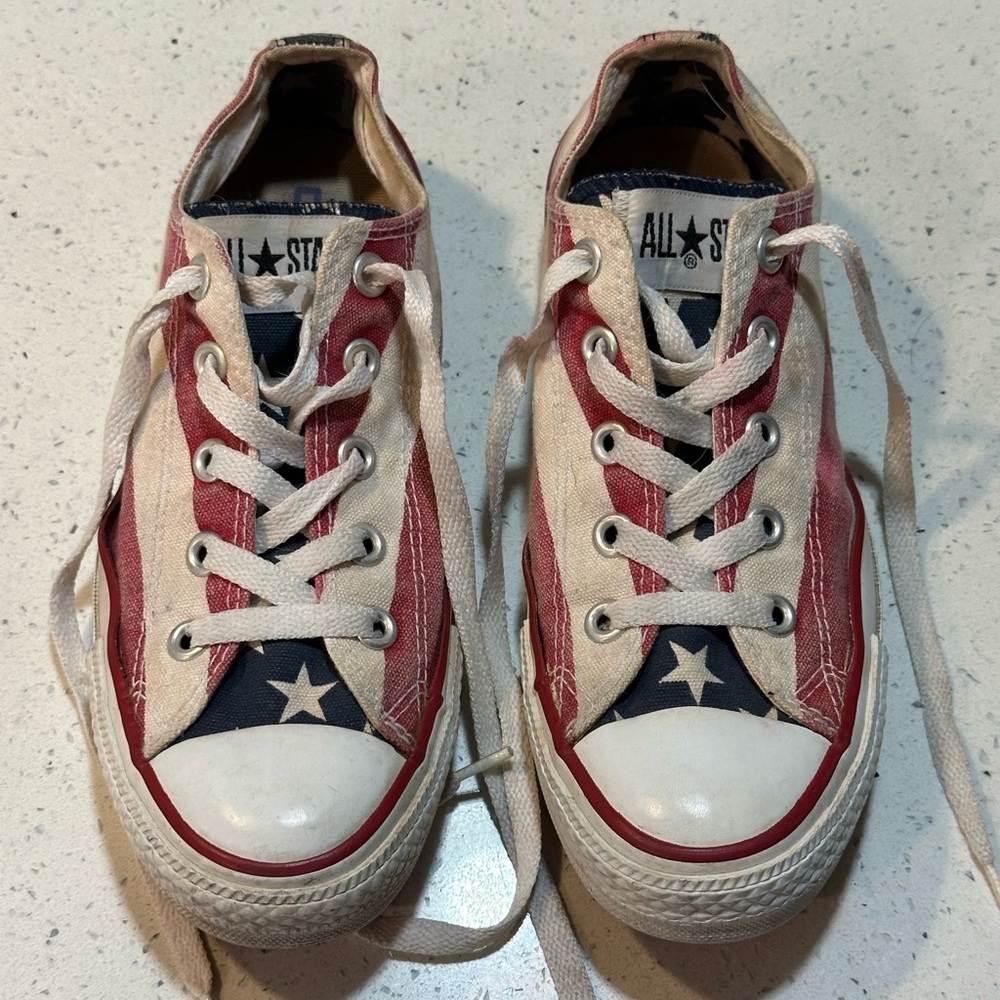 Converse All Star Patriotic Canvas Sneakers / red, white and blue